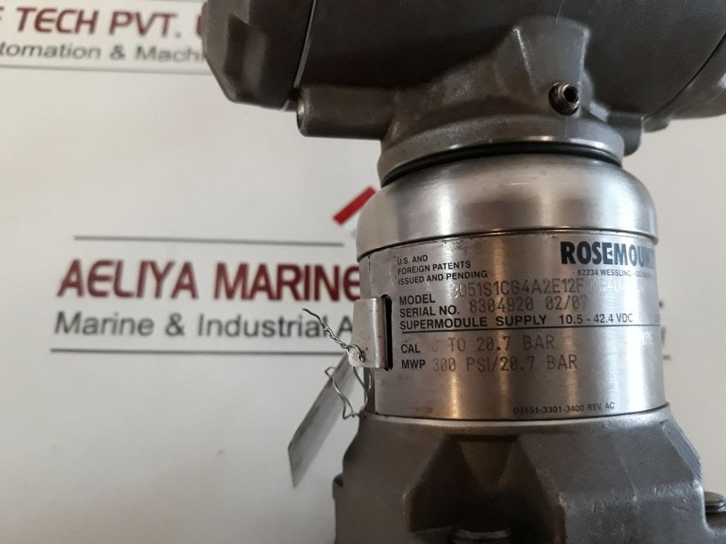 Rosemount 3051S1Cg4A2E12F1Kb4D2Ial4M5Q4Q8 Pressure Transmitter