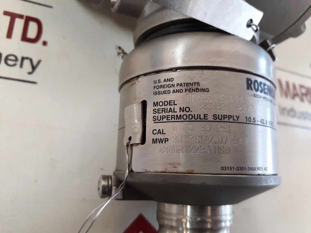 Rosemount 3051S1Tg1A2A11F1B4Iam5Q4Q8 Pressure Transmitter