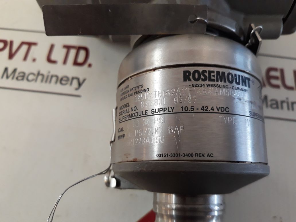 Rosemount 3051S1Tg1A2A11F1B4Iam5Q4Q8 Pressure Transmitter