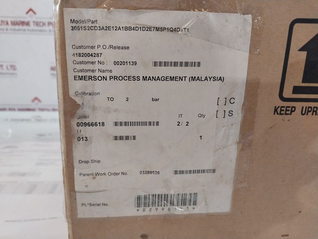 Rosemount 3051S2Cd3A2E12A1Bb4D1D2E7M5P1Q4Qtt1 Pressure Transmitter 3051S