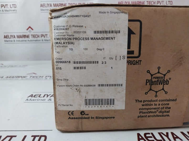 Rosemount 3144Pd2A2Kab4M5T1Q4Qt Temperature Transmitter Set With Protocol 3114P