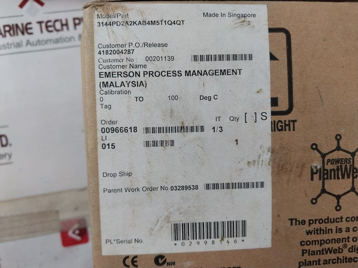 Rosemount/Emerson 3144Pd2A2Kab4M5T1Q4Qt Temperature Transmitter Set