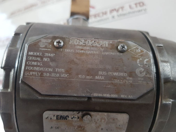 Rosemount 3144P D6F2I1M5Q4U1Xak1011 Fieldbus Temperature Transmitter
