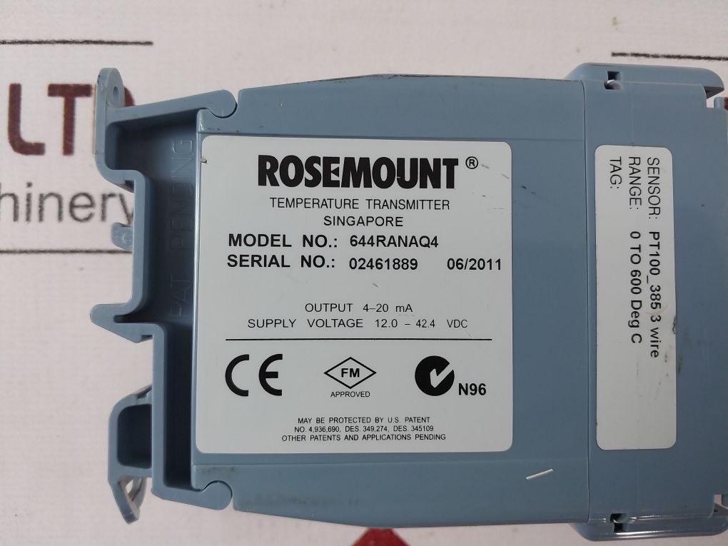 Rosemount 644Ranaq4 Temperature Transmitter 0 To 600 Deg C