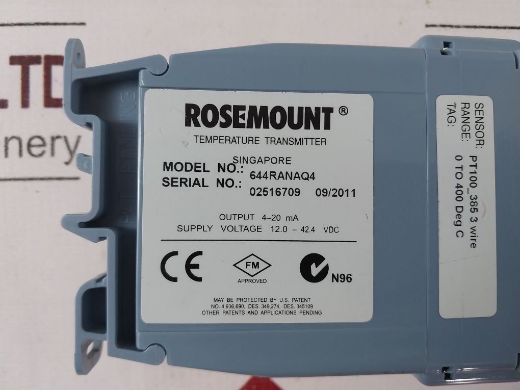 Rosemount 644Ranaq4 Temperature Transmitter 0 To 400 Deg C