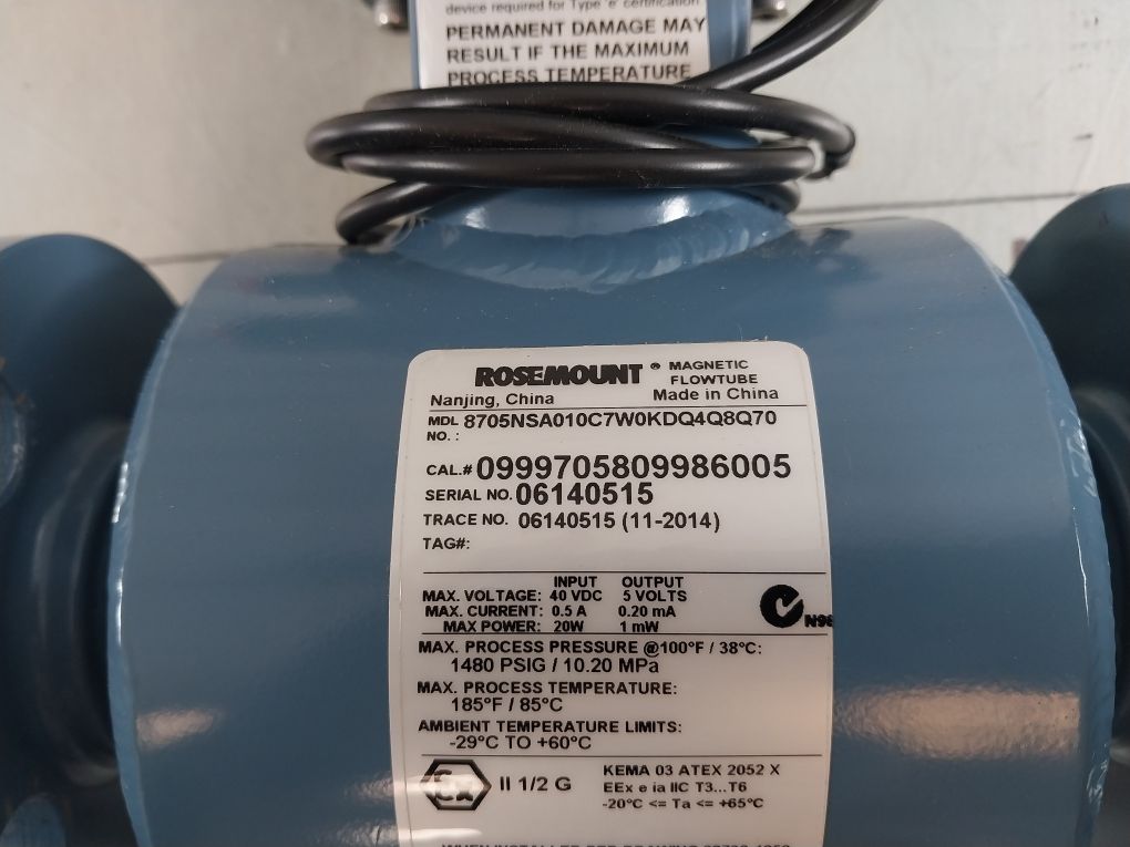 Rosemount 8700 Series Magnetic Flowtube 8705Nsa010C7W0Kdq4Q8Q70