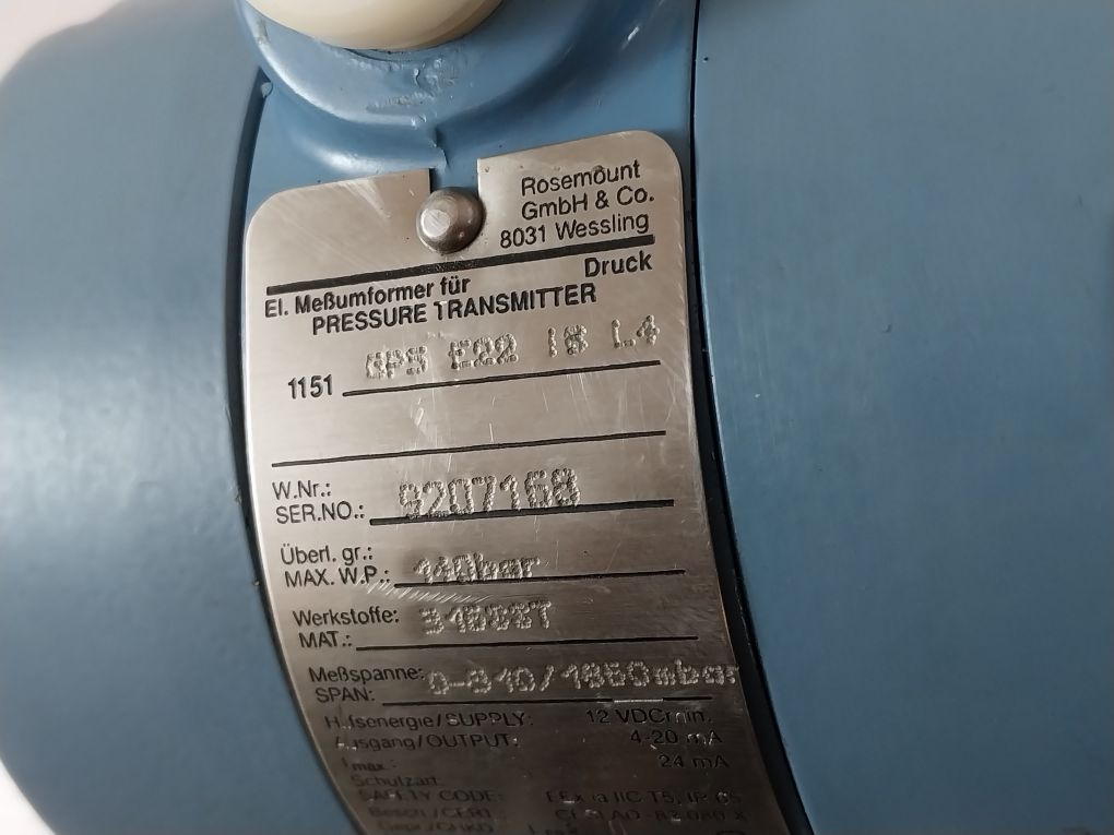 Rosemount Pressure Transmitter 1151