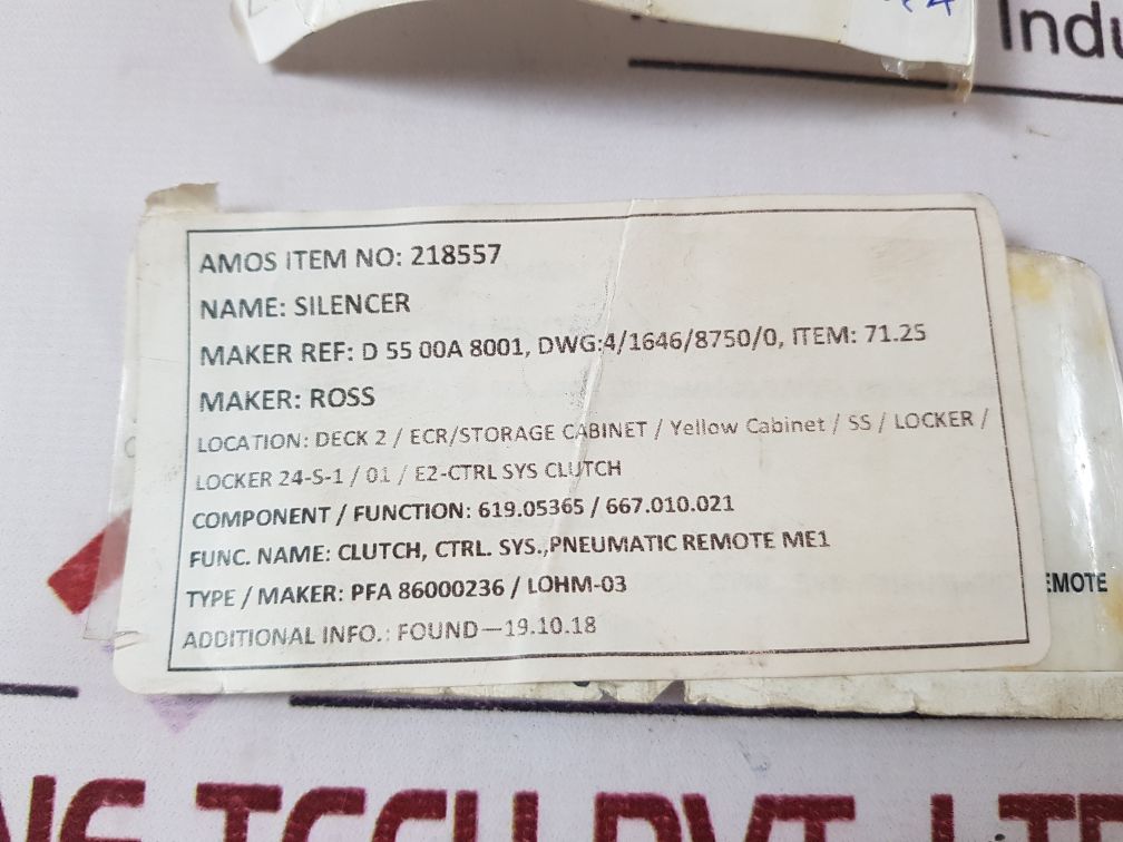 Ross D5500A8001 Silencer Muffler