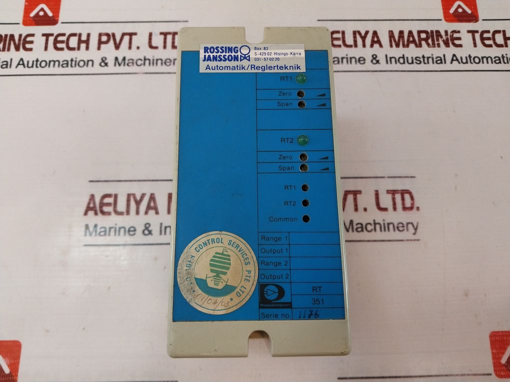 Rossing Jansson Rt 351 Process Component Plc Controller Relay