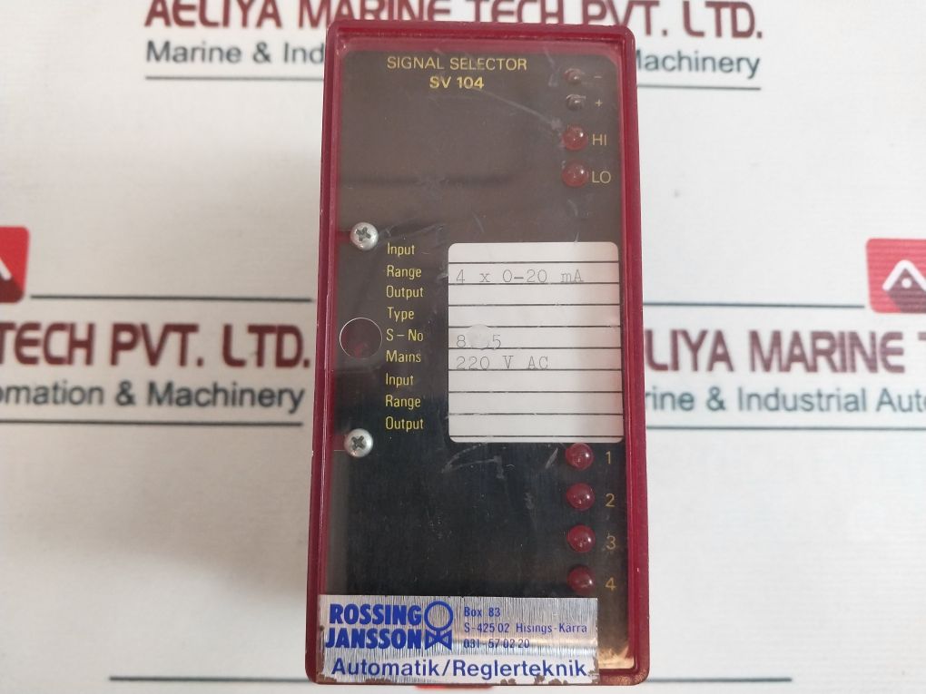 Rossing Jansson Sv 104 Signal Selector