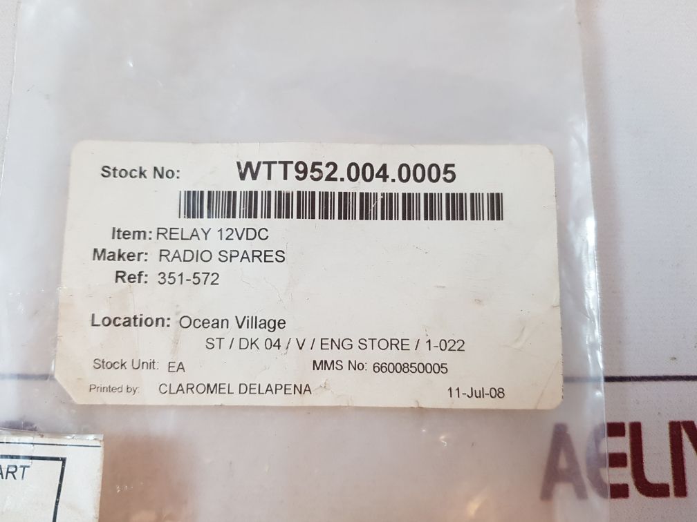 Rs 351-572 Relay 12Vdc