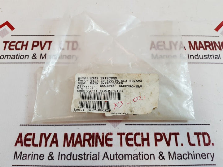 Rs 500/5 Current Transformer 2P 500/5A Cl3