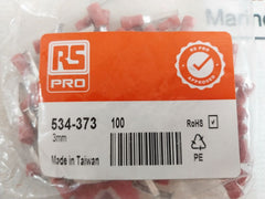 Lot Of 100X Rs Pro 534-373 Hooked Insulated Crimp Blade Terminal Red