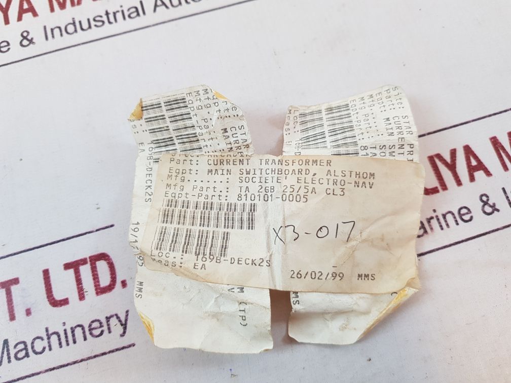 Rs 95/242193/1 Current Transformer Ta 2Gb 25/5A Cl3