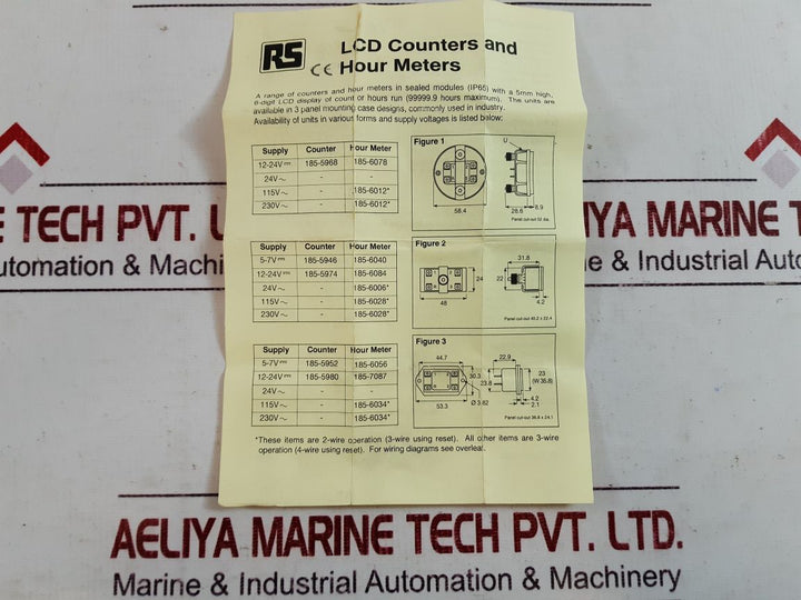 Rs components 185-5974 lcd 6 digit counter mounting