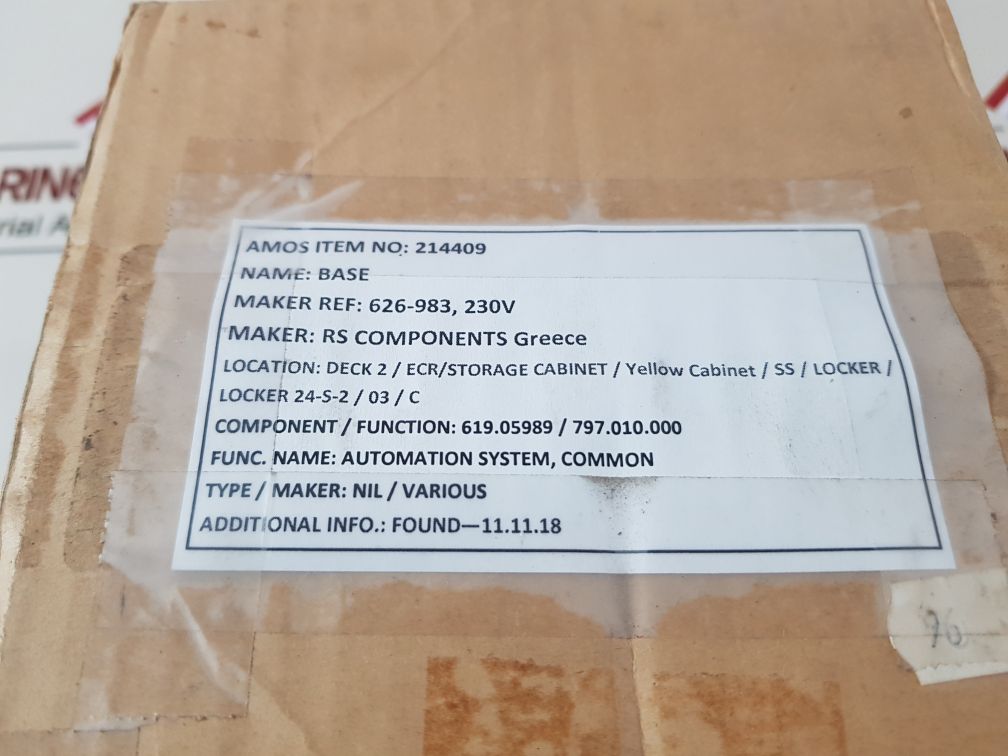 Rs Components 626-983 Base Free Shipping
