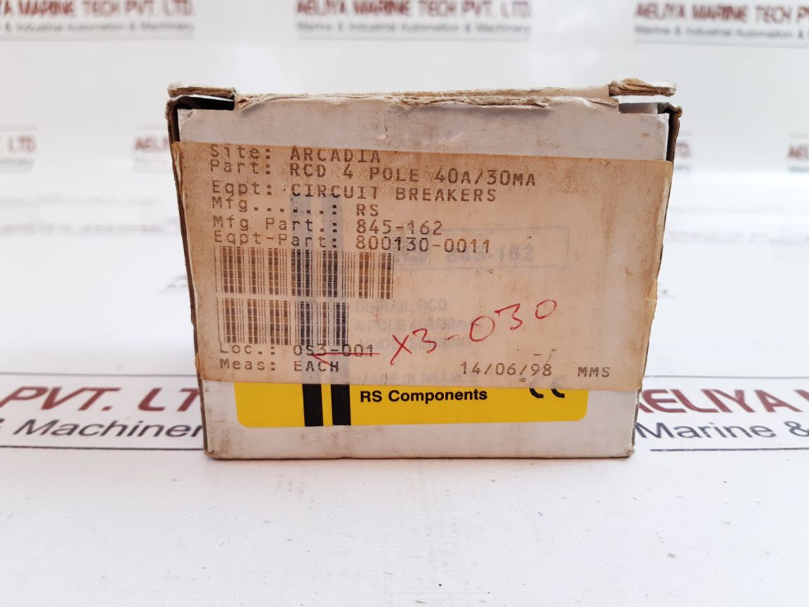 Rs Components 845-162 Residual Current Circuit Breaker