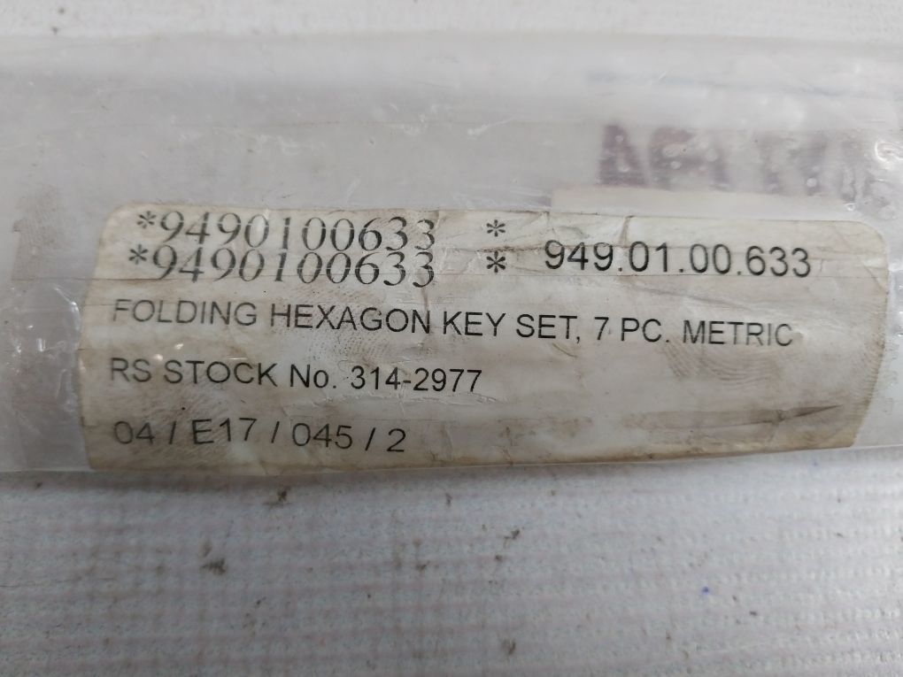 Rs Pro 314-2977 7 Pc Folding Hexagon Key Set 