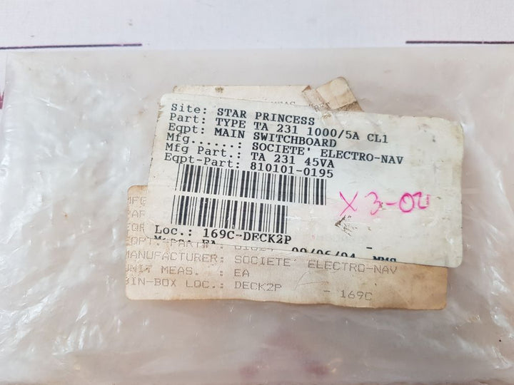 Rs Ta231 Current Transformers Ta 231 1000/5A Cl1