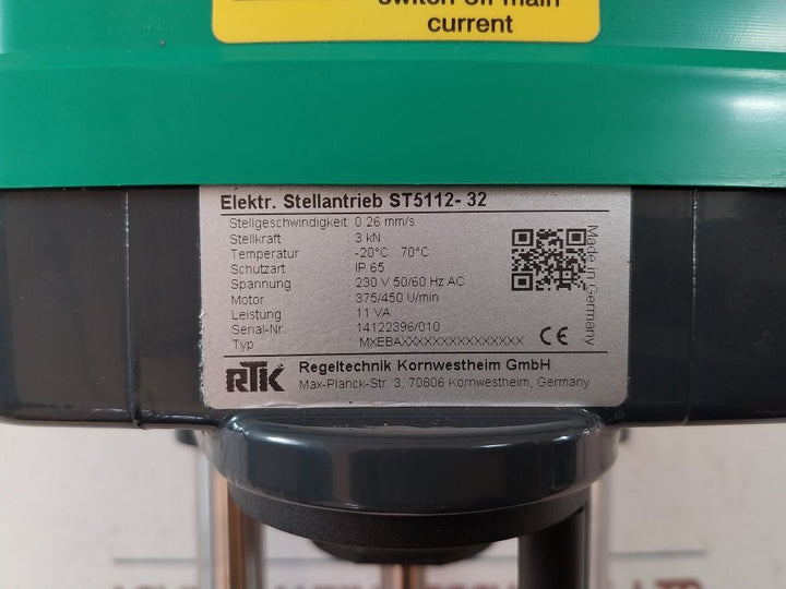 Rtk St5112-32 Electric Valve Actuator 230 V 50/60 Hz Ac