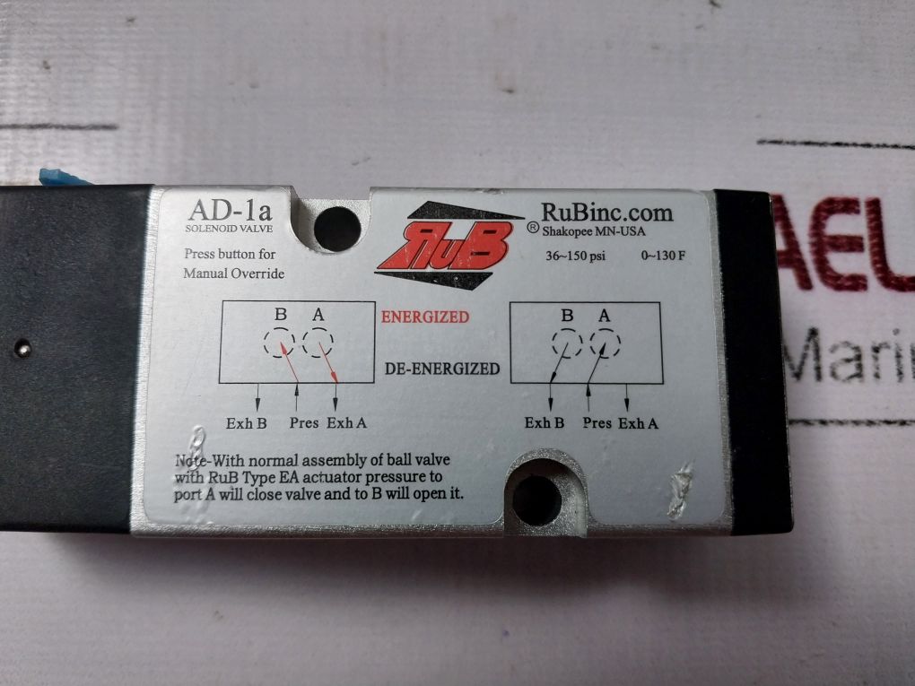 Rubinc Ad-1A Solenoid Valve 36~150 Psi