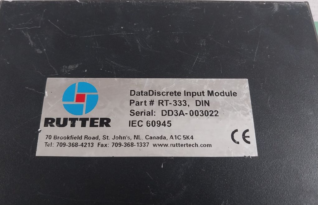 Rutter Rt-333 Data Discrete Input Module 12 Vdc