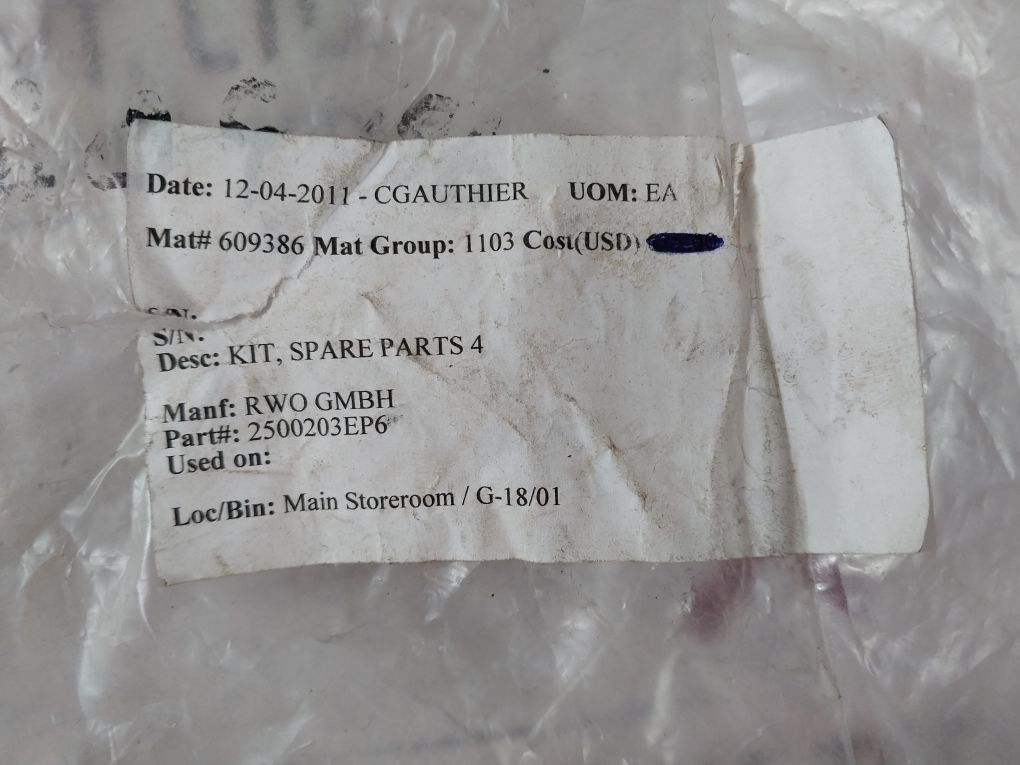 Rwo 250 0203 Ep6 Spare Parts Kit