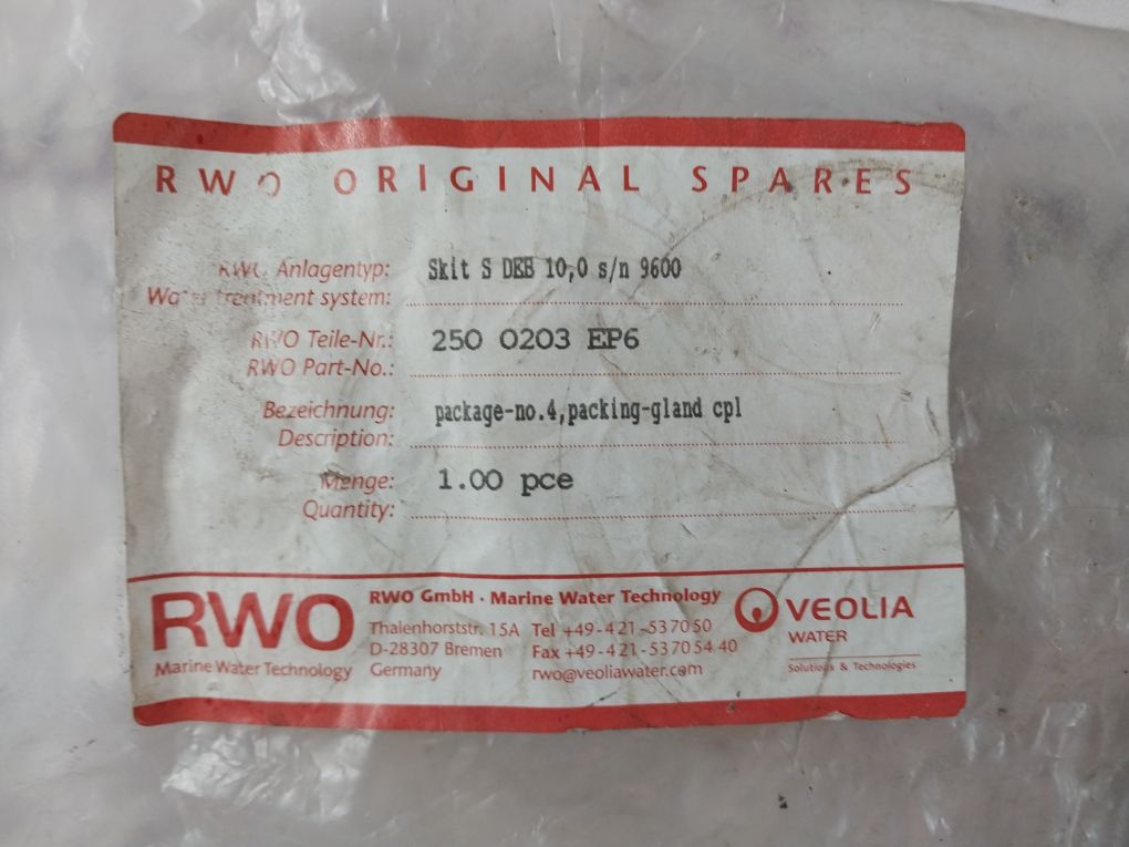 Rwo 250 0203 Ep6 Spare Parts Kit