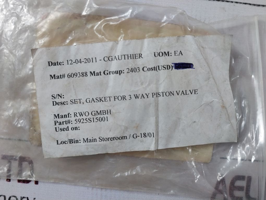 Rwo 5925S15001 Gasket Set