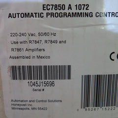 Honeywell 7800 series burner control ec7850 a 1072 