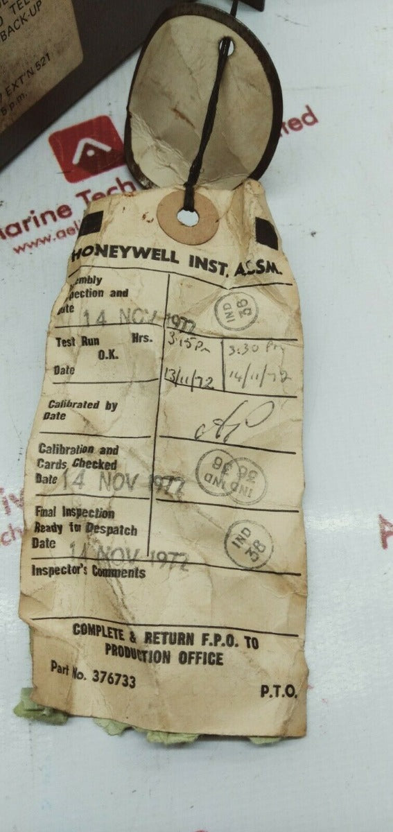 Honeywell 376733 monitor switch