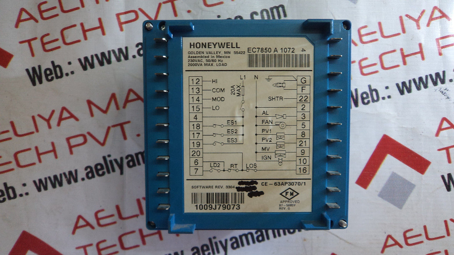 Honeywell 7800 series burner control ec7850 a 1072 