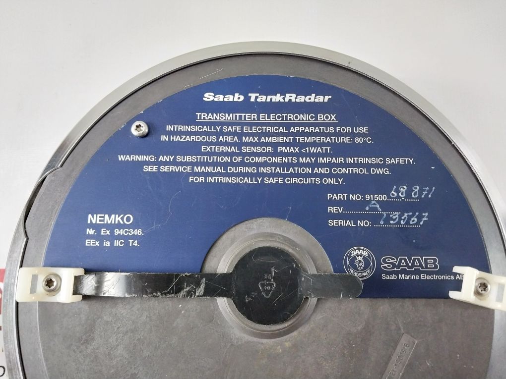 Saab Tankradar 9150064-861E Transmitter Electronic Box 68871 Rev: A