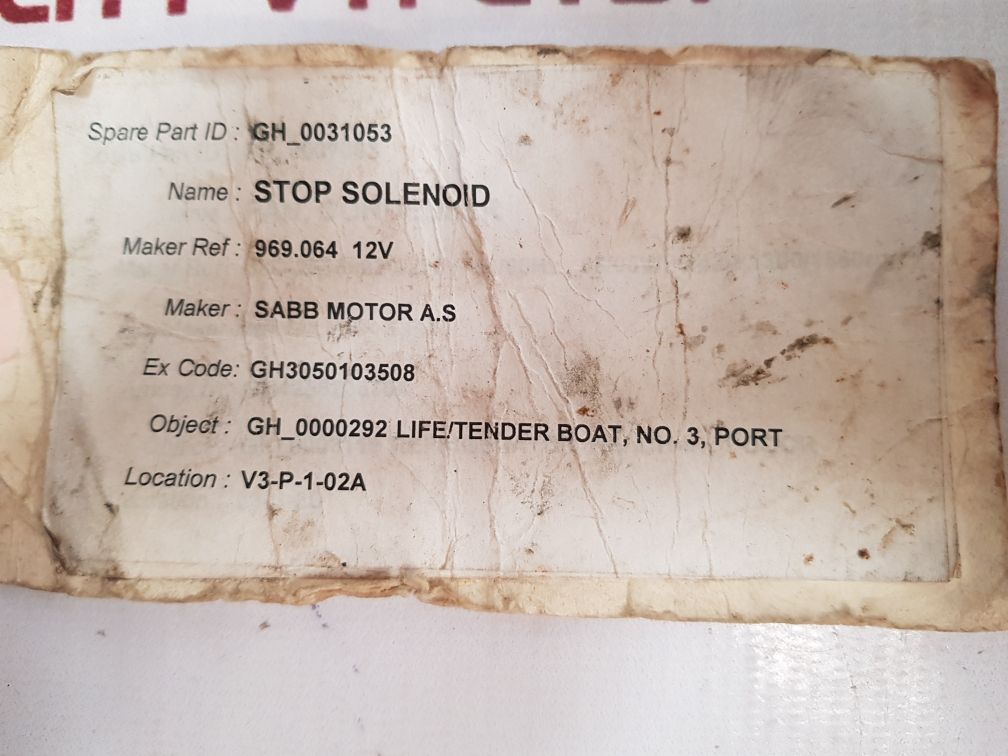 Sabb Gh_0031053 Stop Solenoid