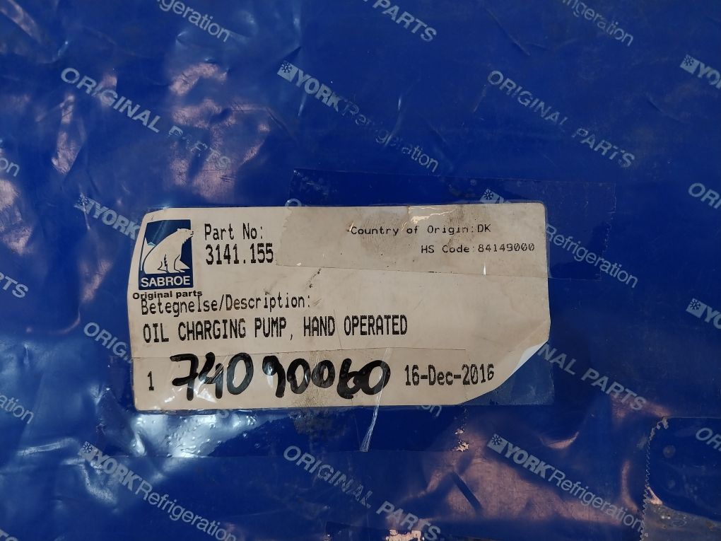 Sabroe 3141.155 Oil Charging Pump 572Gb001 To 4