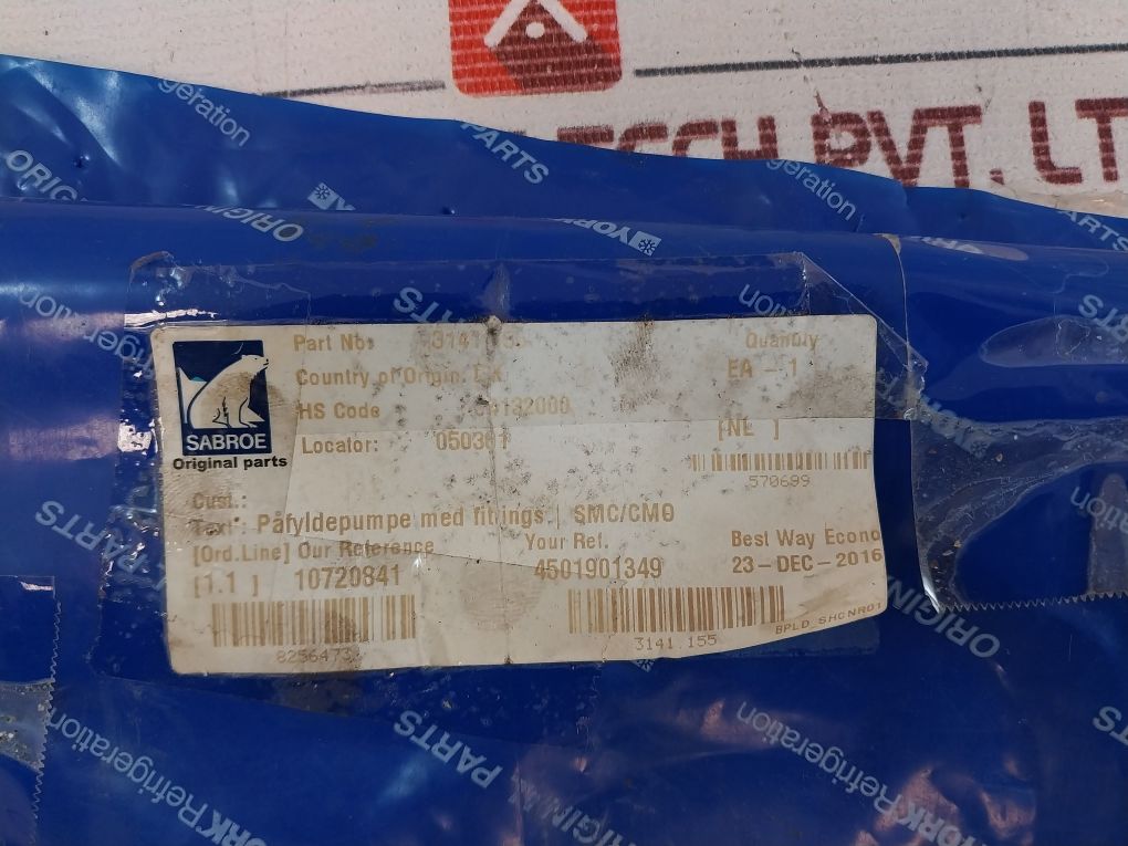 Sabroe 3141.155 Oil Charging Pump 572Gb001 To 4