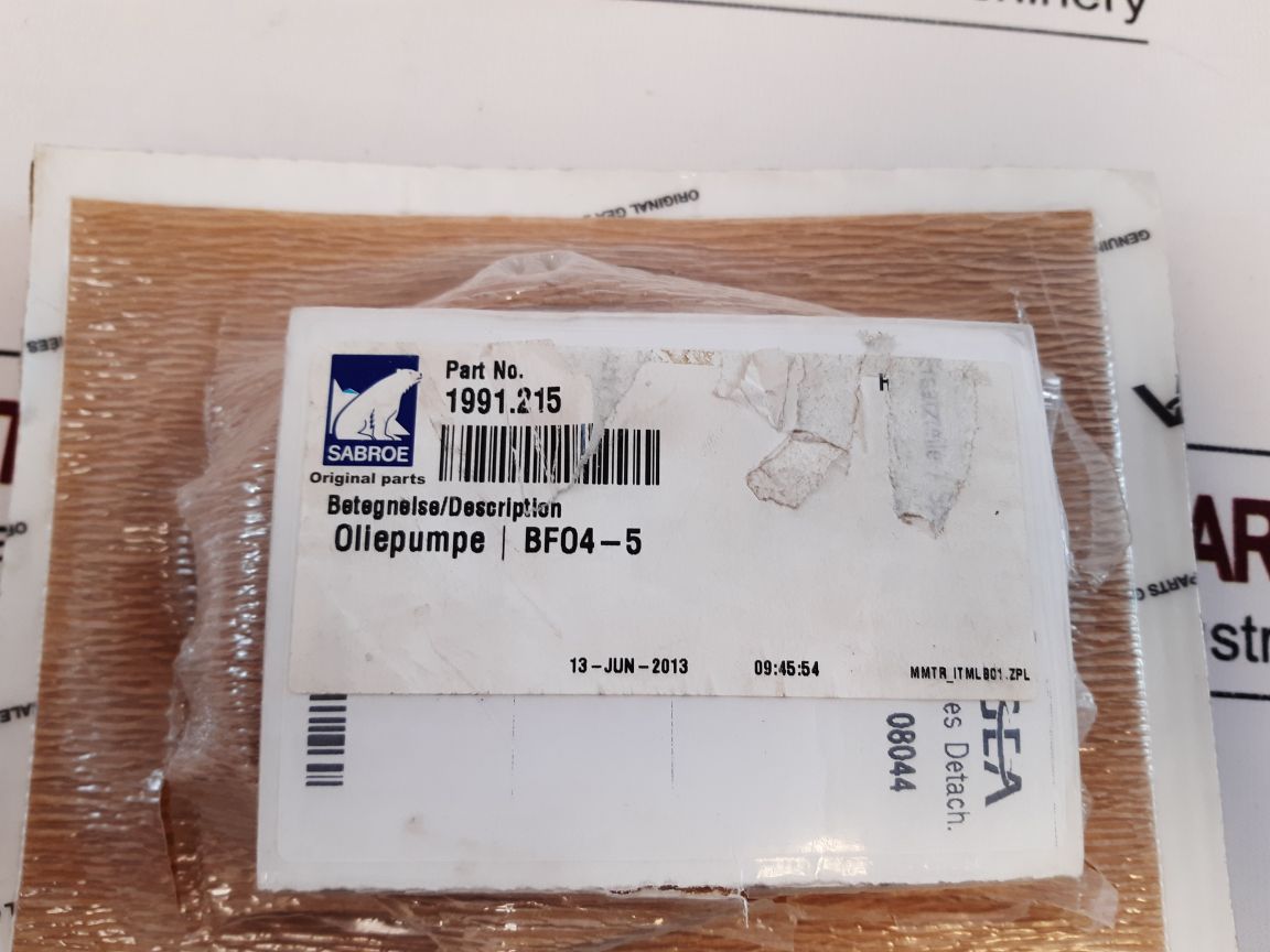 Sabroe Bf04-5 Oil Pump Assembly 08044,1991.215
