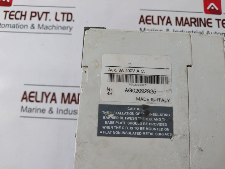 Abb Sace Pr212/P Circuit Breaker Ag02092925 3A 400V A.C.