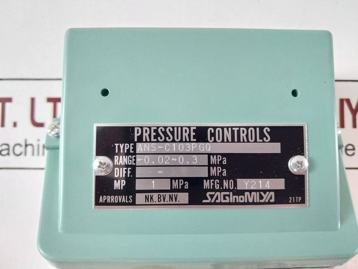 Saginomiya Ans-c103Pgq Pressure Controls
