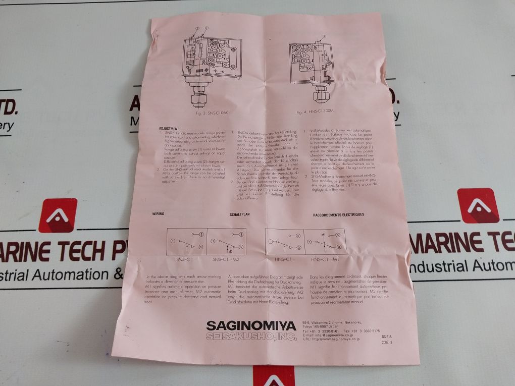 Saginomiya Sns-c106X Pressure Control Switch