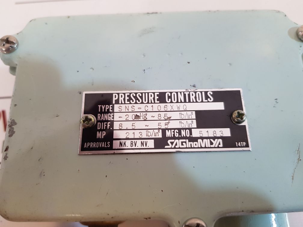 Saginomiya Sns-c106Xwq Pressure Controller 14Tp