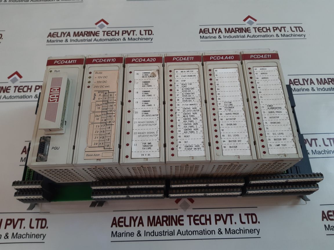 Saia pcd4.m110+pcd4.w10+pcd4.a20+pcd4.e11+pcd4.a40 processor module rack