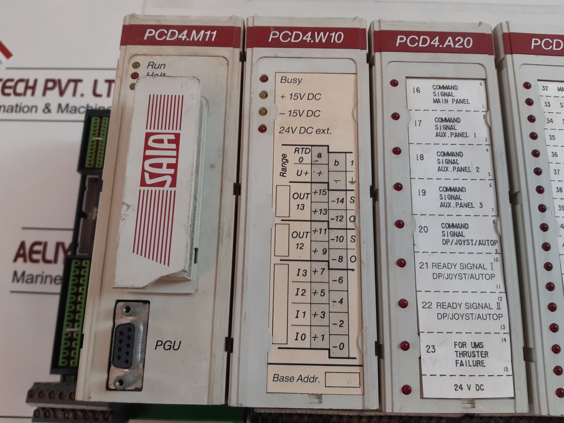 Saia pcd4.m110+pcd4.m11+pcd4.w10+pcd4.a20+pcd4.e11 processor module rack