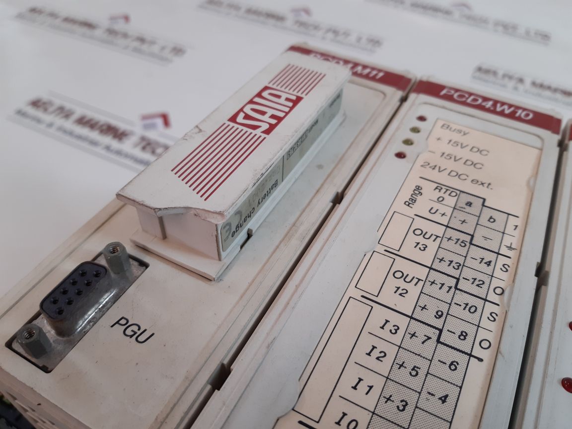 Saia pcd4.m110+pcd4.m11+pcd4.w10+pcd4.a20+pcd4.e11 processor module rack