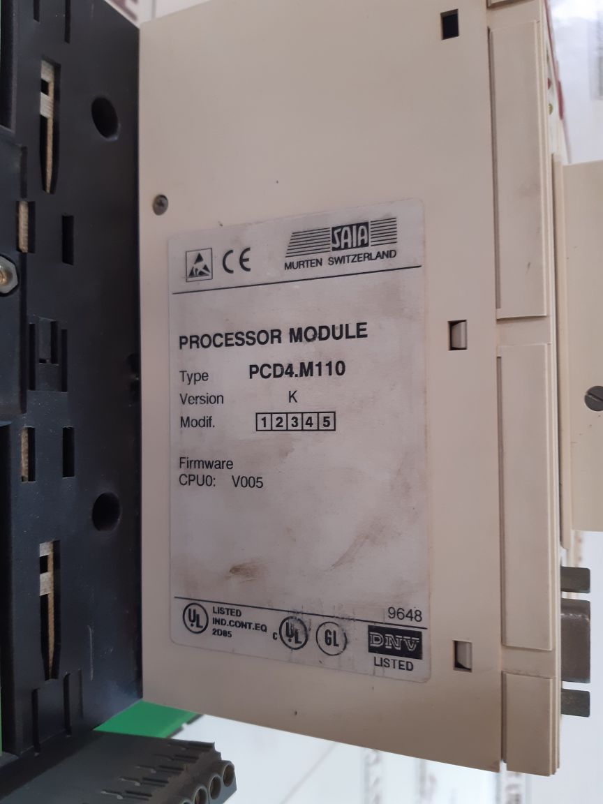 Saia pcd4.m110+pcd4.w10+pcd4.a20+pcd4.e11+pcd4.a40 processor module rack