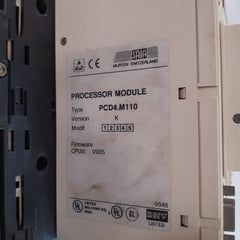 Saia pcd4.m110+pcd4.w10+pcd4.a20+pcd4.e11+pcd4.a40 processor module rack