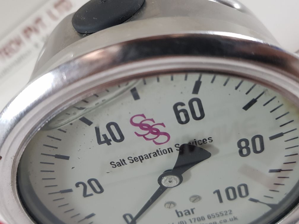 Salt separation pressure gauge 0 to 100 bar