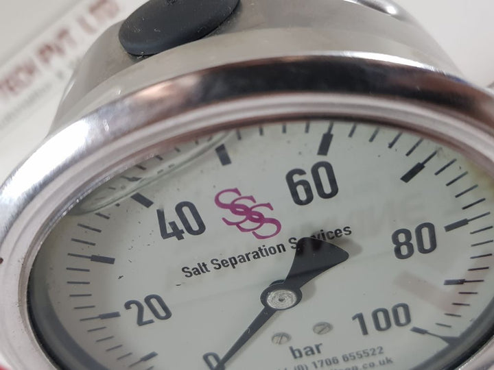 Salt separation pressure gauge 0 to 100 bar