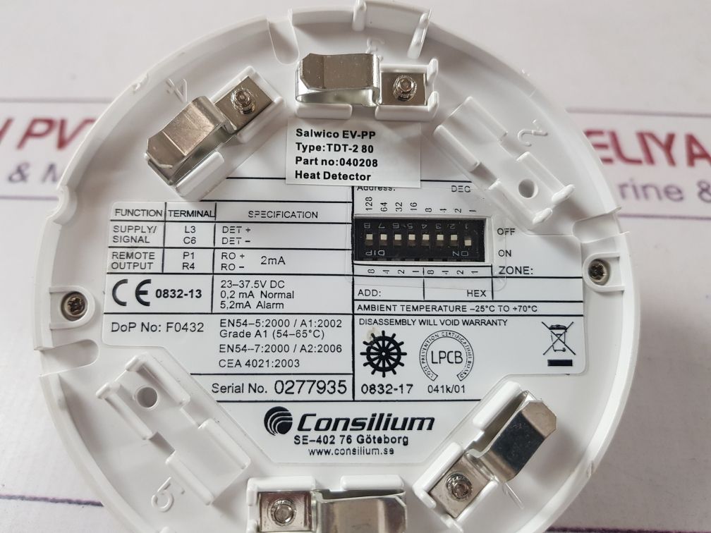 Consilium salwico ev-pp tdt-2 80 heat detector 040208