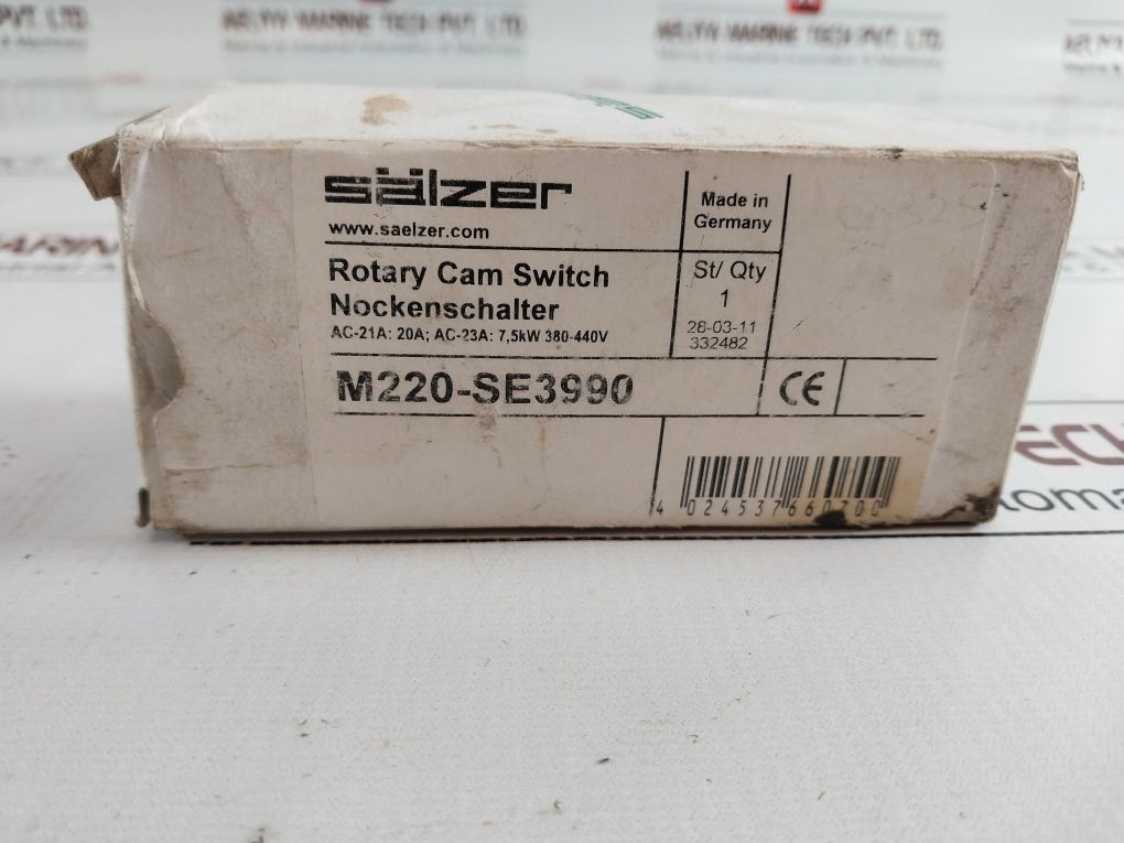 Salzer M220-61325 Rotary Cam Switch 7,5Kw 380-440V M220-se3990